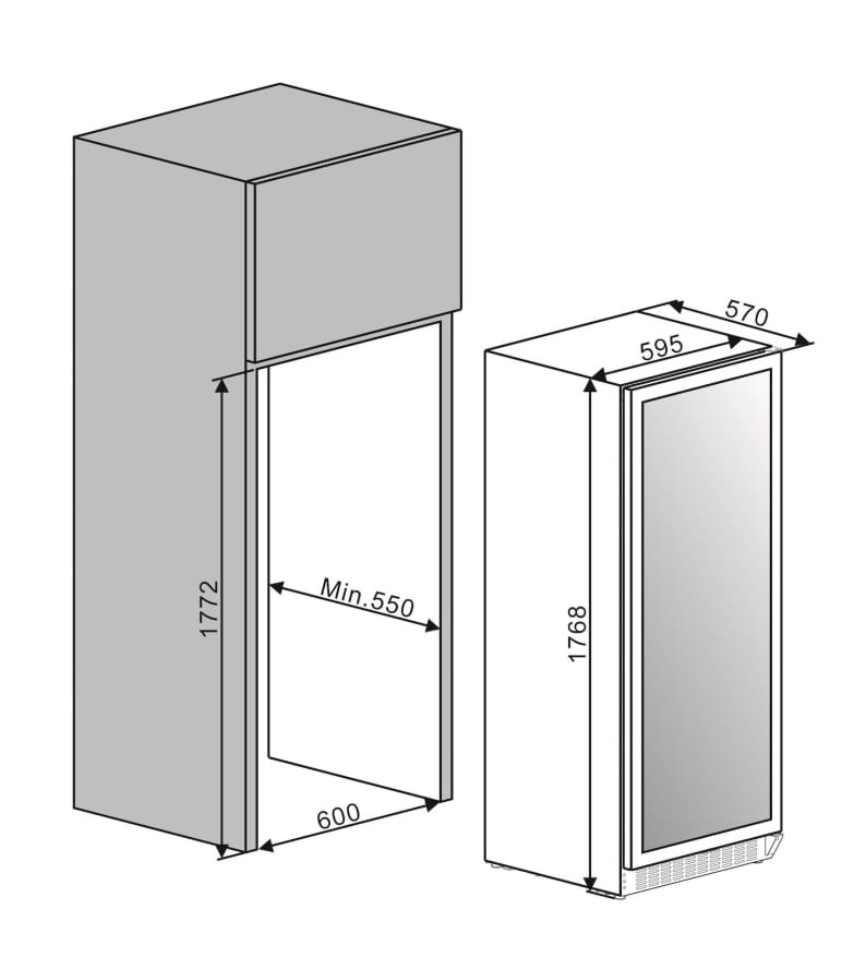 mQuvee Ugradbeni hladnjak za vino WSTO8177B-15