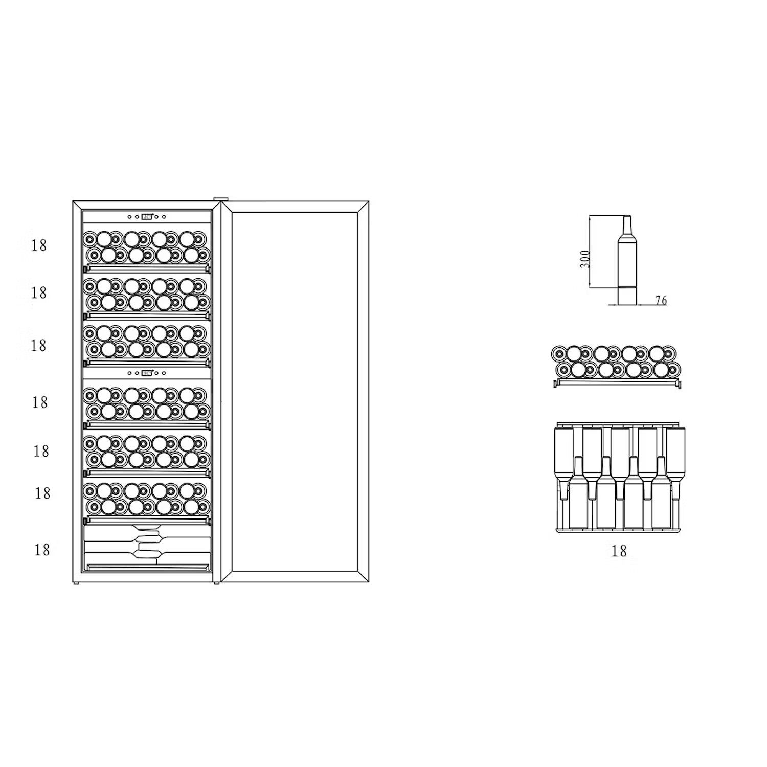 mQuvee Samostojeći hladnjak za vino WineExpert SW-126B