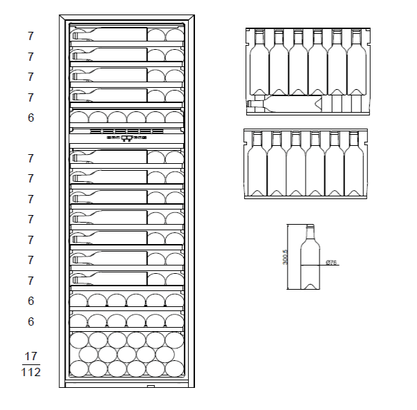 mQuvee Ugradbeni hladnjak za vino WineKeeper WK112D Push-Pull