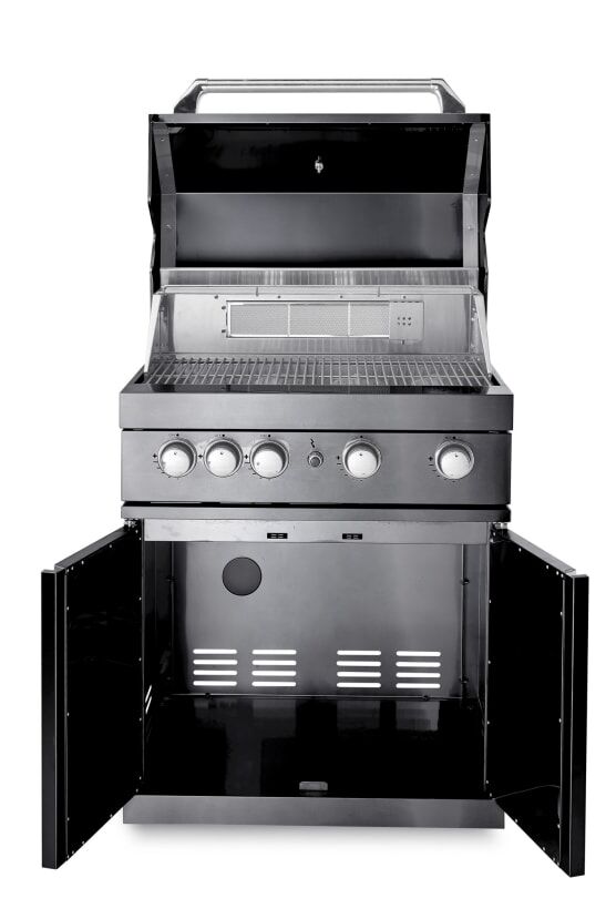 Crni inox plinski roštilj s 4 plamenika 7896