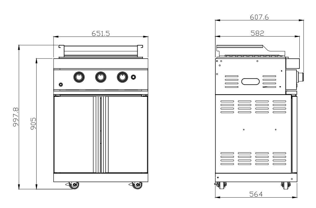Crni inox roštilj Teppanyaki modul 7906