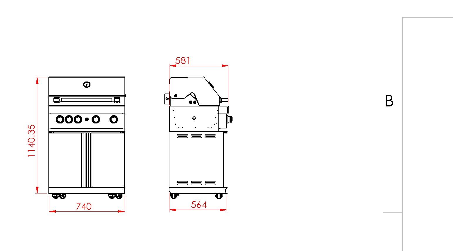 Inox asortiman plinski roštilj 7636