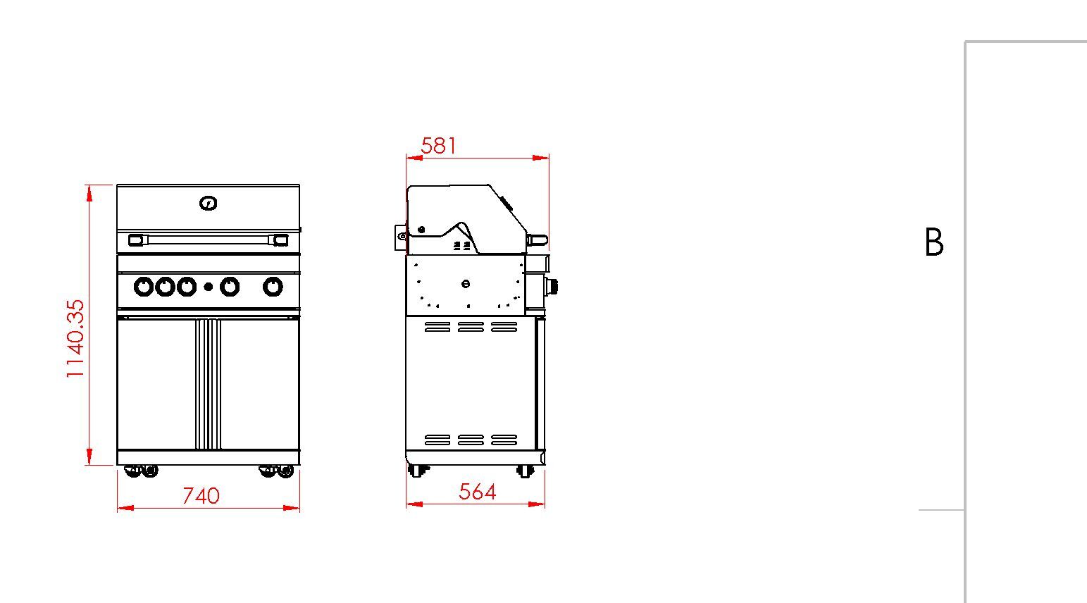 Inox asortiman plinski roštilj 7636