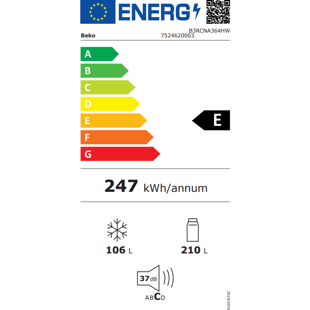 Beko B3RCNA364HW kombinirani hladnjak