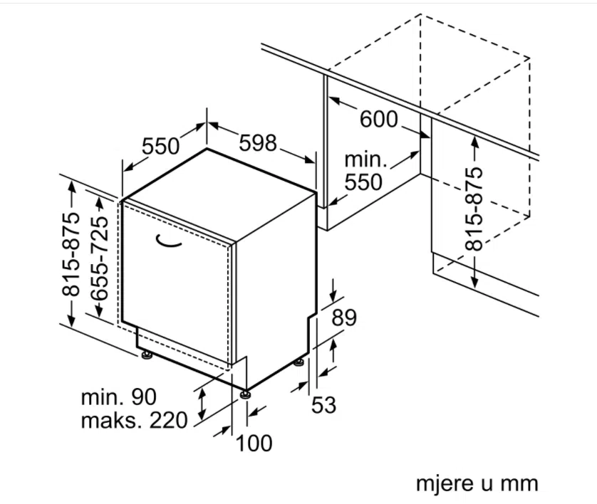 Bosch Perilica posuđa ugradbena SMV8YCX03E