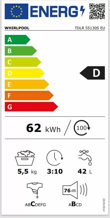 Whirlpool perilica rublja sa gornjim punjenjem TDLR 55130S EU