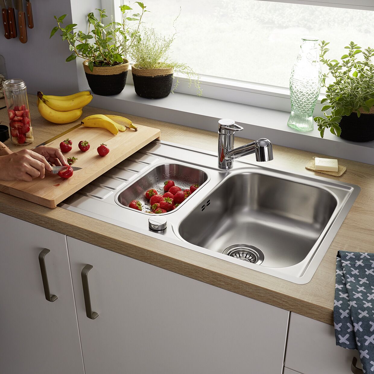 BLANCO LANTOS II 6 S-IF INOX 18/10 dorada četkom - sjajni, pribor 18/10, s dalj. upr