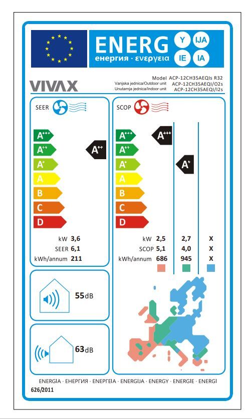 VIVAX Q DESIGN klima uređaj 3.81kW ACP-12CH35AEQIs