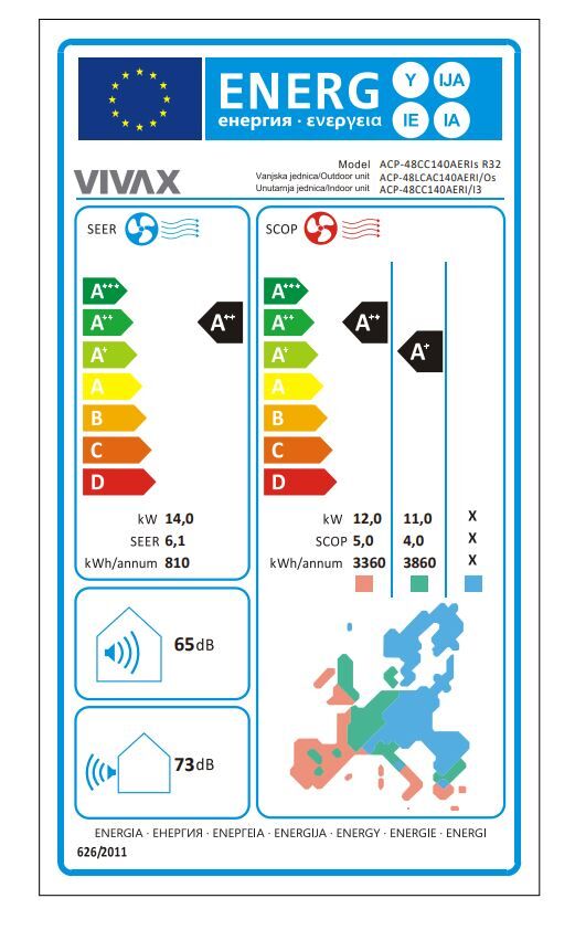 VIVAX COOL klima ur.komerc. ACP-48CC140AERI+ R32