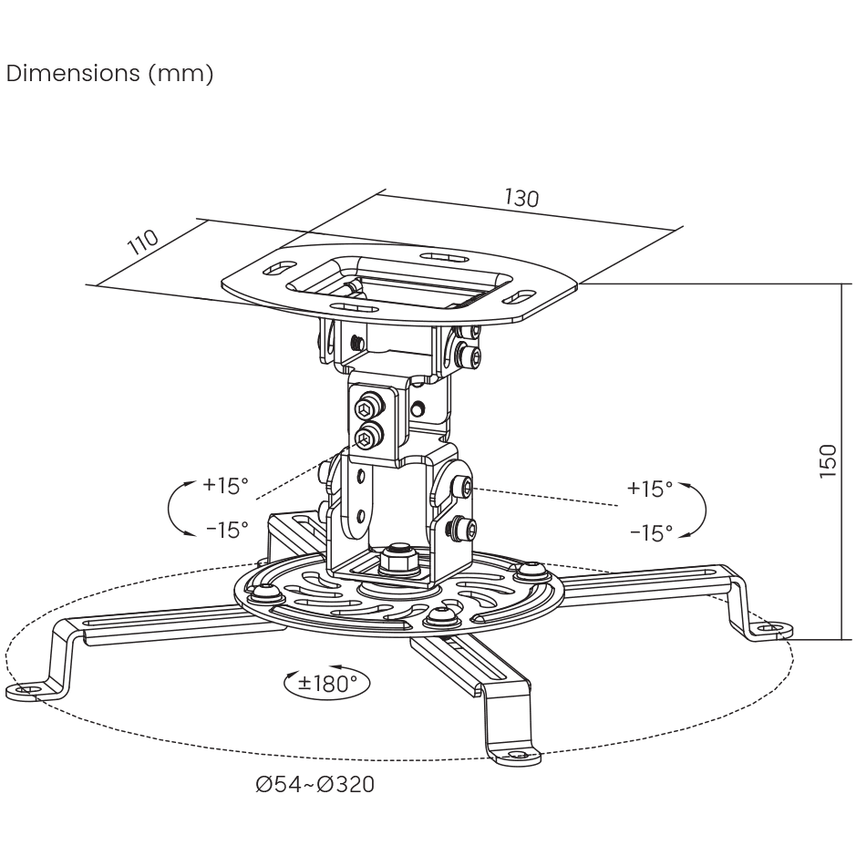 STROPNI STALAK ZA PROJEKTOR SBOX PM-18