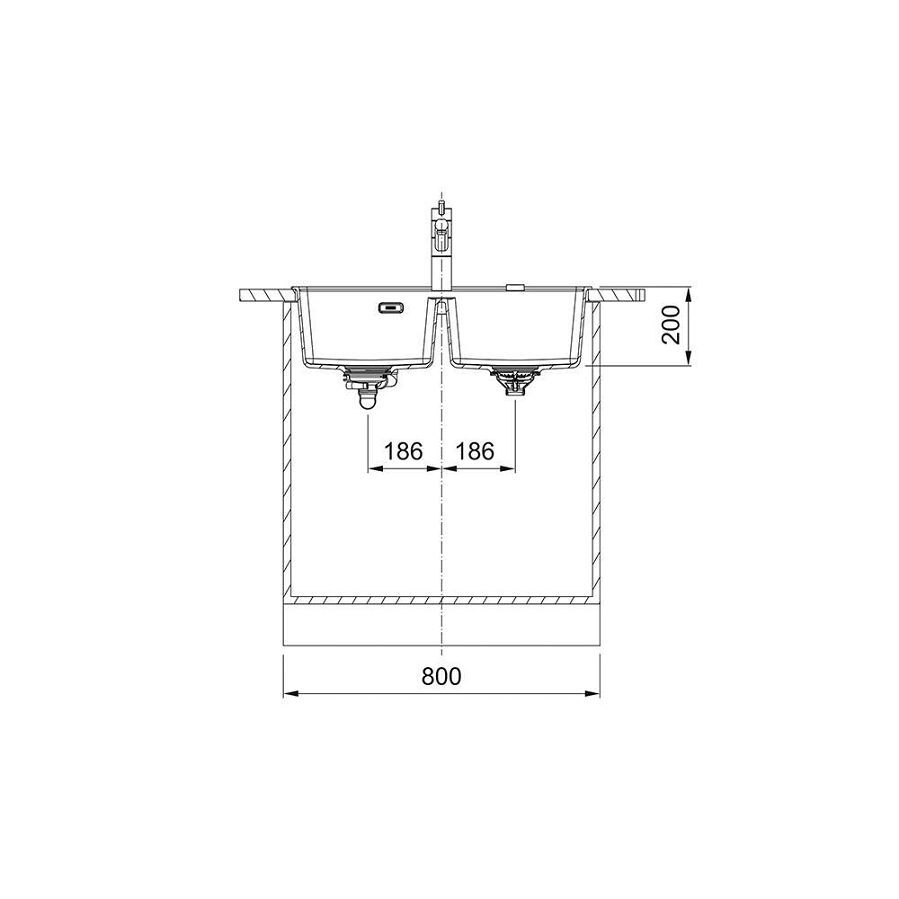 Sudoper Franke Maris 2.0 MRG 620-35-35 TL Black Collection