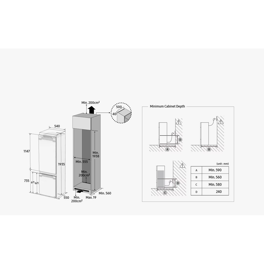 SAMSUNG ugradbeni hladnjak BRB70F30AES0EO