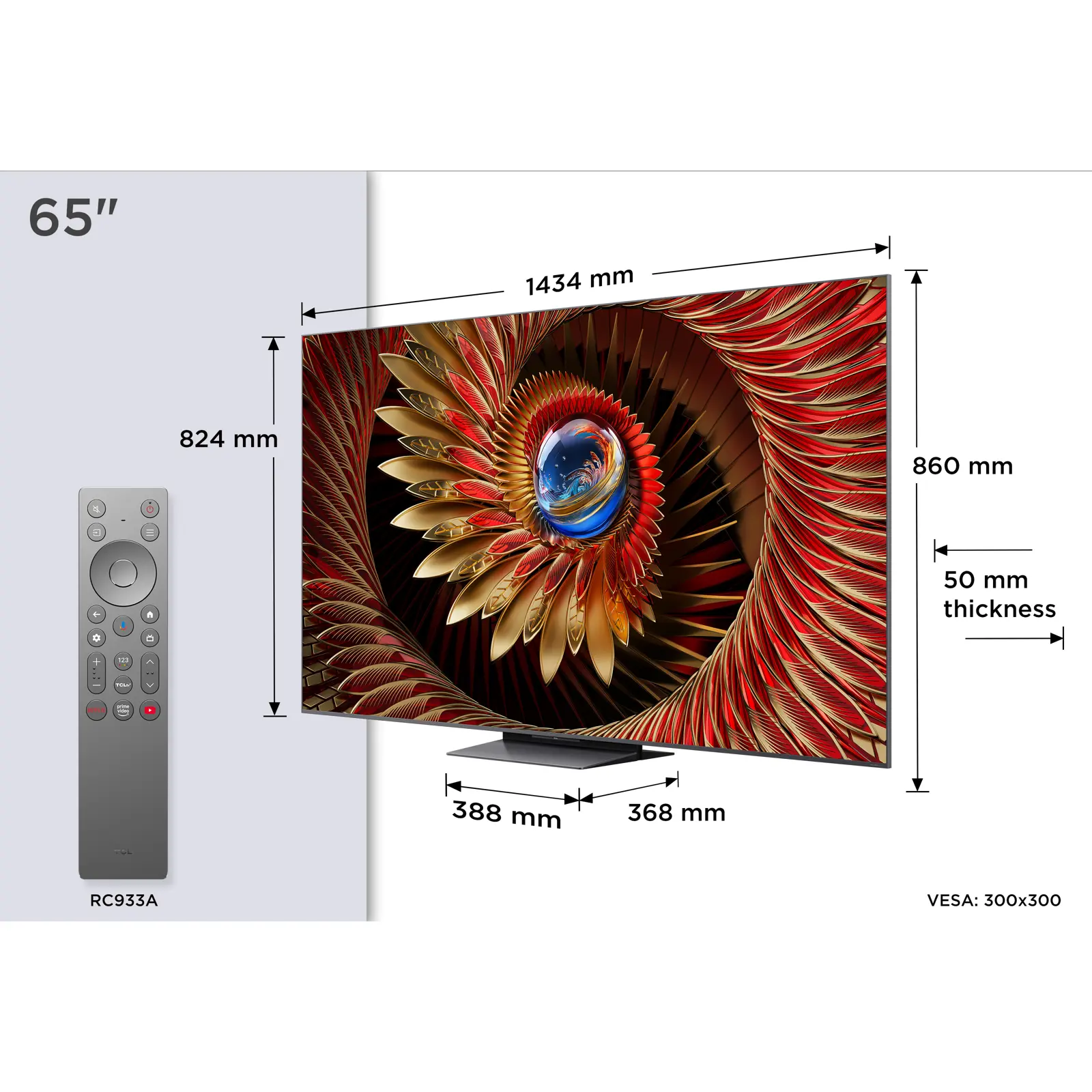 TCL 65'' MINI LED 65C8K Google TV 4K 144Hz