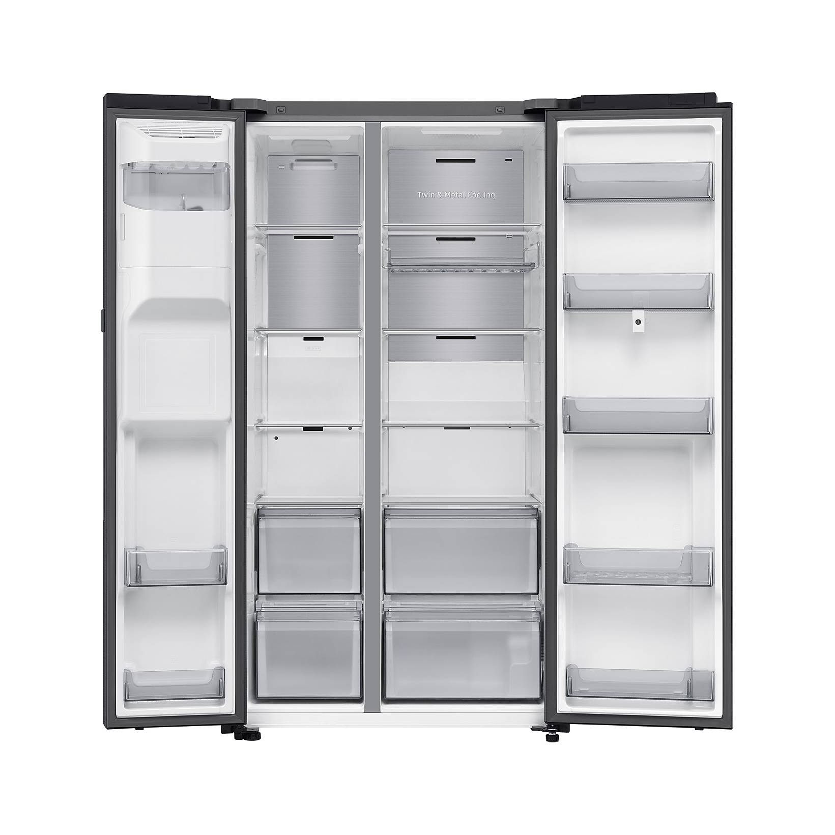 SAMSUNG kombinirani hladnjak SBS RS90F66BEFEO Black