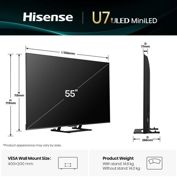 Hisense 55" 55U7Q ULED Mini LED 4K