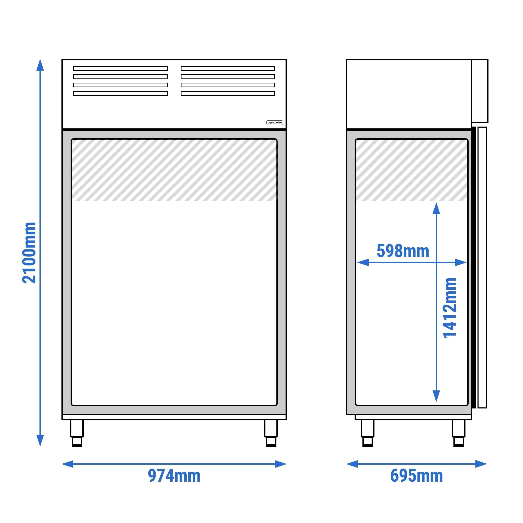 GGM Gastro KGI107T2 GN 2/1 PREMIUM Inox hladnjak 745l