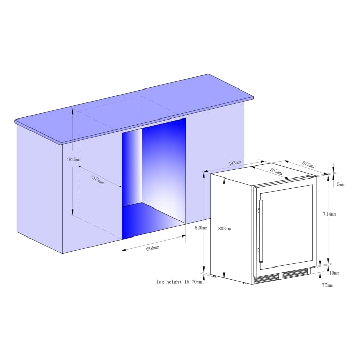 STARCREST SWN-13851DZ Podpultni ugradbeni hladnjak za vino